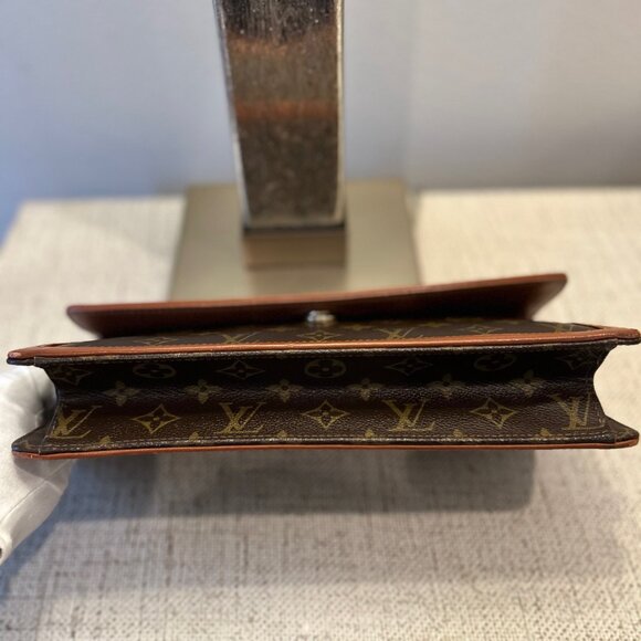 Authentic Louis Vuitton Monogram Pochette Dame GM Brown Canvas Clutch - Picture 8 of 13
